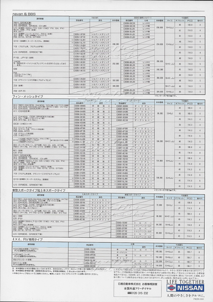 Nissan Aluminum Road Wheel Catalog