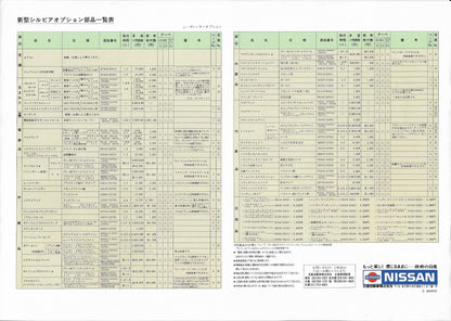 Nissan Silvia S13 Optional Parts Catalog