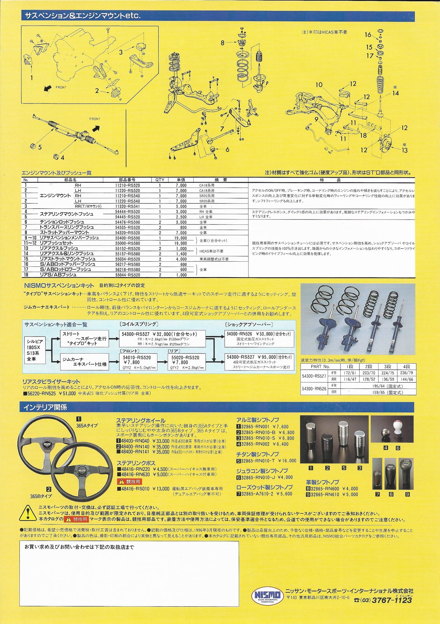 Nissan Silvia / 180SX S13 Nismo Optional Parts Catalog